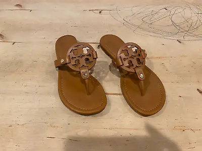 Tory Burch Miller Thong Sandal  Vintage Vachetta Leather  Sz 7.5 M • $120.89