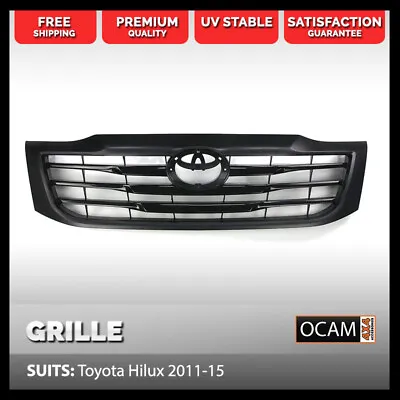 $149 • Buy Front Mesh Grill For Toyota Hilux 2011-15 Black Grille