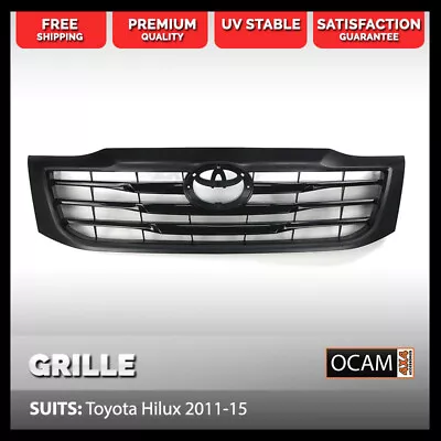 $149 • Buy Front Mesh Grill For Toyota Hilux 2011-15 Black Grille