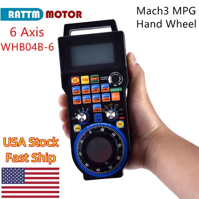 【USA】6 Axis Wireless Handwheel Mach3 MPG Pendant Machine Lathe Controller WHB04 • $110