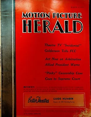 Motion Picture Herald March 22 1952 Marlon Brando Vivien Leigh Gale Robbins • $36.24