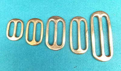 2 X Solid Brass 3 Bar Tri Glides Bag Slides Adjusters [ 3/4  / 2    20 / 50 Mm ] • £4.20
