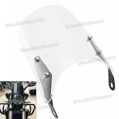 5-7'' Retro Motorcycle Round Headlamp Fairing Front Windshield Bracket Universal • $24.65