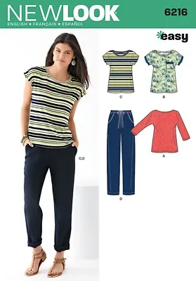 New Look Ladies Easy Sewing Pattern 6216 Casual Tops & Pants (NewLook-6216) • £12.49