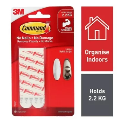 3m Command Large Refill Strips For Hooks 17023p Picture Frame Hanging Mounting • $19.99