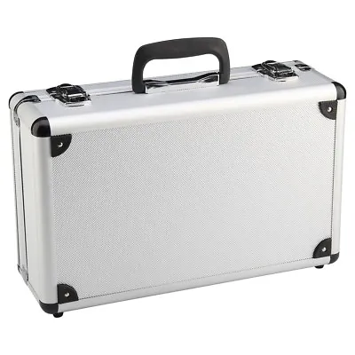 Large Hard Aluminium Flight Case Foam Lockable Tool Camera Gun Storage Carry Box • £18.99