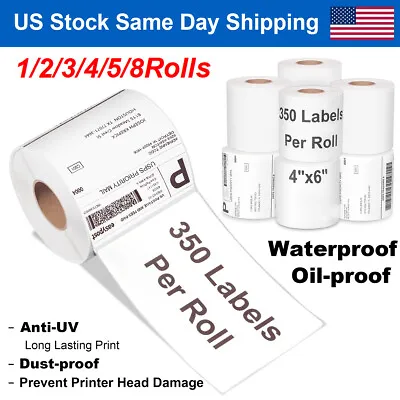 350 Labels/Roll 4  X 6  Thermal Shipping Labels Self Adhesive Blank Label Paper • $48.86