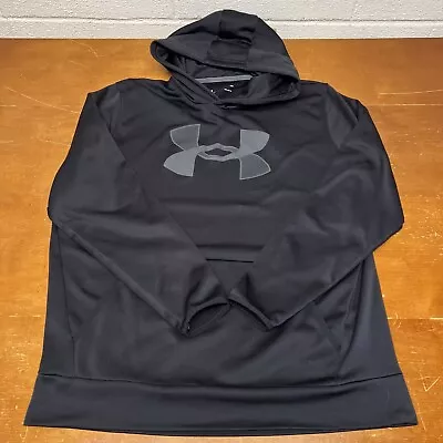 Under Armour Hoodie Mens XL Black Fleece Pullover Sweatshirt Long Sleeve Cold • $19.95