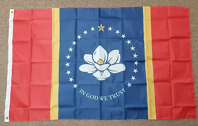 5' X 3' Flag - The New Magnolia Mississippi Flag In God We Trust MS • $12.79