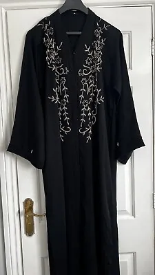 Black Dubai Abaya Muslim Women Modest Dress Islamic Clothing. Size 56 • £39.99