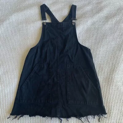 $20 • Buy Pull And Bear Pinafore Dress Black Denim Size Medium