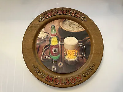 Vintage Wood/Foam Imported Molson Beer Sign 13” Round • $7.99