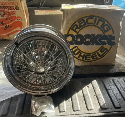 NOS Vintage Rocket Racing Wheel Wire Spoke W Cap 14X6 4.5 Bolt Pattern ***NEW*** • $199.99