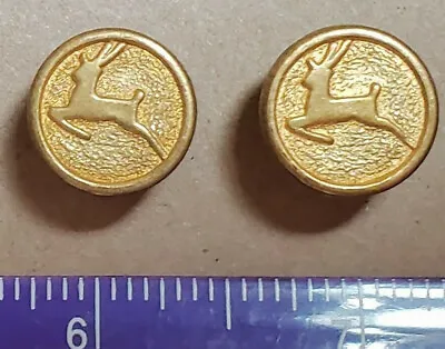 Vintage Gold-Tone Plastic Cufflinks With Embossed Leaping Stag - Lot H111  • $5.49