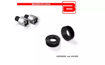 Barracuda Silver Counterweight + Kawasaki Kl 600 S Kl Kx 125 Handlebar Adapters • £45.03