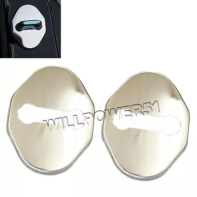 2pcs Polished Silver Stainless Door Lock Latch Catch Cover Fits 90-22 MX5 Miata • $19