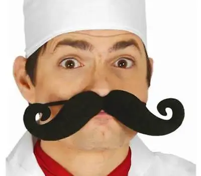 Chefs LARGE TASH Moustache Fancy Dress Chef Cook French Celebrity Masterchef • £3.79