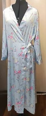 Women's Blue Floral M&S Dressing Gown. Used Condition. Size 16 Long. Lovely... • £12.99