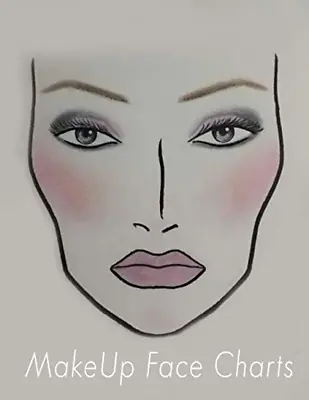 Makeup Face Charts Notebook: Face Charts For Makeup Artists Blank Paper Sheets N • £9.63