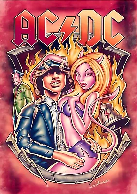 AC/DC Music Gig Concert Poster Classic Retro Rock Vintage Wall Art Print Picture • £2.99