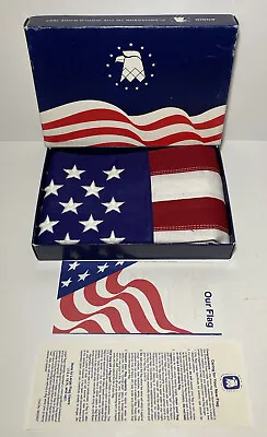 Vintage 2 X 3 American Flag Cotton Bunting USA Annin Defiance With Box • $50