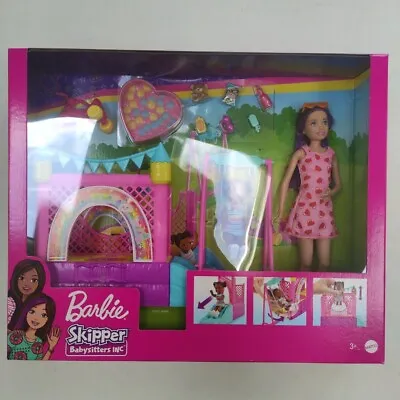 Barbie Skipper Babysitters Inc Bouncy Castle + Barbie The Ocean New Sealed Swing • $60.86