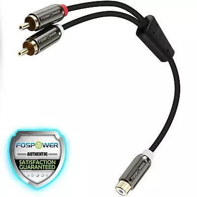 FosPower 8  2RCA Male To 1RCA Female Stereo Audio Gold Adapter Cable Cord Plug • $7.98