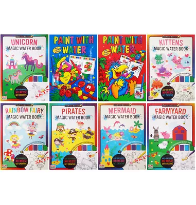 Children's Magic Water Painting Colouring Book Books Create Art Unicorn Farmyard • £19.99