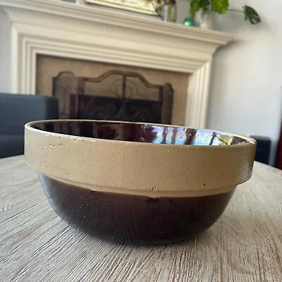 Antique 1800's Macomb Stoneware Co. Bowl- Hand Dipped Pottery Collectible • $110.88