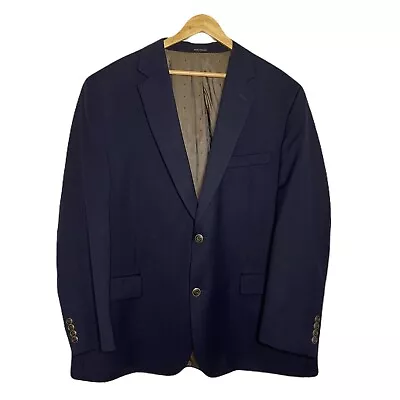 Joseph & Feiss Blazer Mens 50 Regular Navy Blue Wool Two Button #002 • $36.75