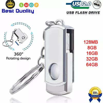 USB Memory Stick 2.0 Metal USB Flash Drive 64GB 32GB 16GB 8GB Pen Thumb Drive • £4.79