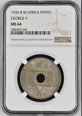£39.99 • Buy 1936 Penny MS64 West Africa George V NGC