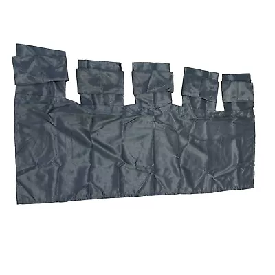 Madison Park Window Valance Knot Tab Top Panel Dark Gray Satin Drapery Beaded • $15.99