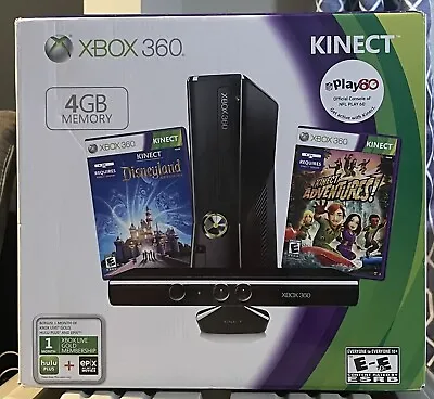 $289.99 • Buy Microsoft Xbox 360 S With Kinect Disneyland 4GB Black Console BRAND NEW!!