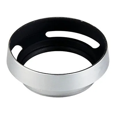 $39.99 • Buy 55mm Silver Tilted Vented Lens Hood Metal For Sony Leica Canon Summicron New
