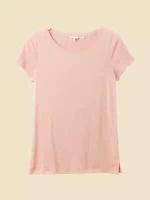 Ex Fat Face Women's Short Sleeve Pure Cotton Maple T-Shirt In Blush Pink • £16.99