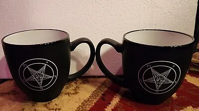 Set Of 2 Sigil Of Baphomet Cafe Mugs Satanic Temple Church Of Satan Devil Mug • $18