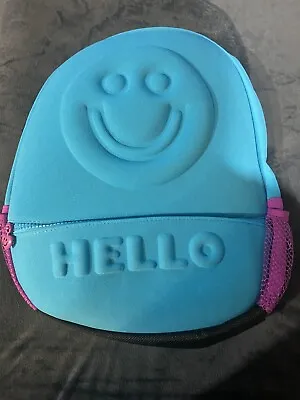 Little Miss Matched Backpack Blue Smiley/ Hello • $12