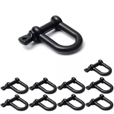 10 Pack 3/8 (10mm) Metal Silver D Shackle For Emergency Survival Paracord Bra... • $20.62