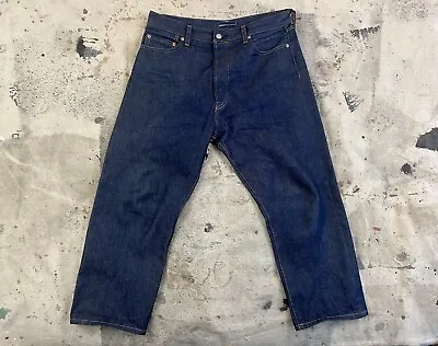 Levi’s Made & Crafted Big E Selvedge Denim Cropped Denim Jeans VTG 36 Raw Rigid • $68