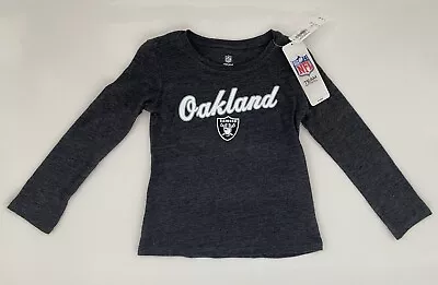 NFL Oakland Raiders Toddler 4T-3X Black Long Sleeve T-Shirt - New • $12