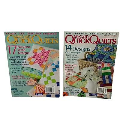 2 McCalls Quick Quilts Magazines Aug/Sept & Oct/Nov 2014 Quilt Patterns • $10.30