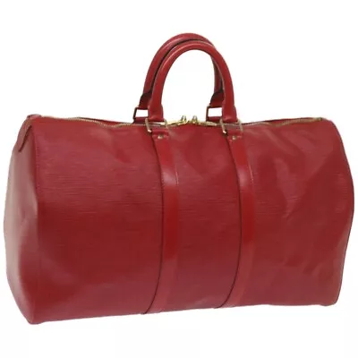 LOUIS VUITTON Epi Keepall 45 Boston Bag Red M42977 LV Auth Ep3211 • $540