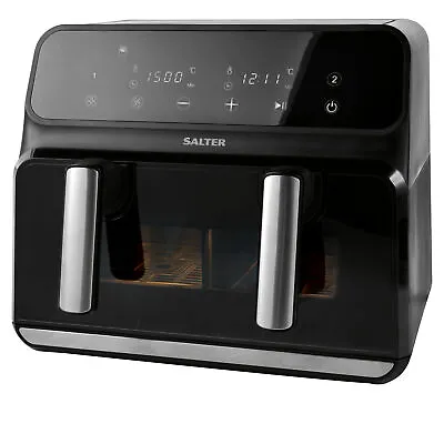 Salter Dual Air Fryer 8L Capacity Non-Stick Basket LED Touch Display 8 Presets • £133.99