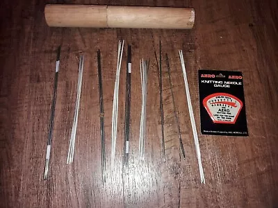 Vintage Metal Knitting Needle Mixed Lot Misc Sizes With Needle Gauge • $12.36