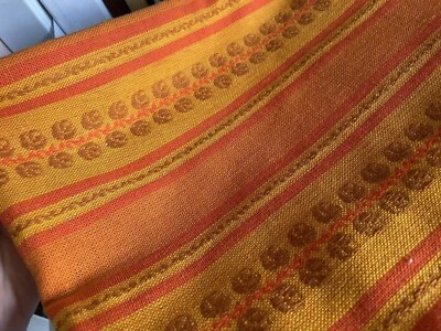 £12.75 • Buy Vintage Curtain1960s,1970s Mid Century Orange, Yellow, Striped Retro110cm X 74cm