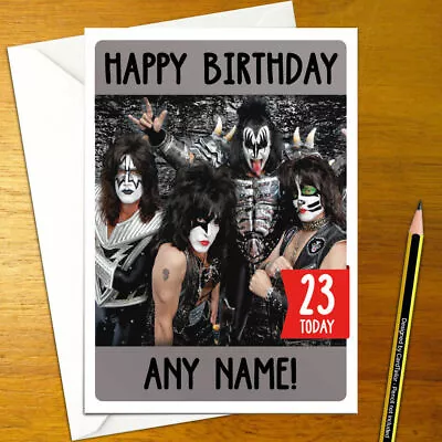 KISS Personalised Birthday Card - Personalized American Rock Band Heavy Metal • £3.79