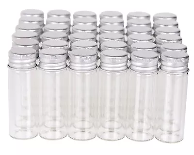 100 Pack Small Glass Bottles Tiny Vials 15ml Jars With Aluminum Screw Caps Top • $28.99