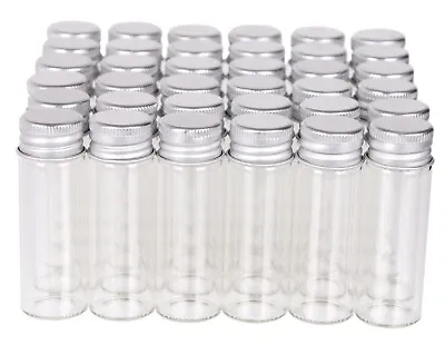 100X 15ml Small Glass Bottles Tiny Vials Mini Jars With Aluminum Screw Lids Top • $29.99