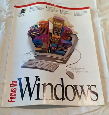 Focus On Windows DOS 3.1 PC Fall 1991 Magazine Rare Vintage Microsoft • $4.99